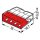 COMPACT-Verbindungsdosenklemme WAGO, eindr&auml;htige Leiter, 4 Klemmstellen, rot