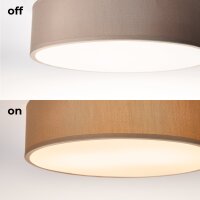 Deckenleuchte EINLICHT Fabric f&uuml;r 2x E27, &Oslash;38cm, Taupe, Stoffschirm