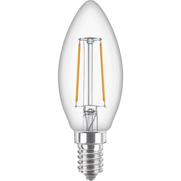 LED Filament-Kerzenlampe Philips CorePro, E14, 2W, 2700K, 250lm, 230V, klar