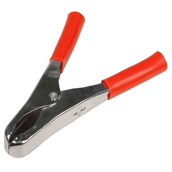 Krokodilklemme McPower, 82mm, rot, 20A, Metall