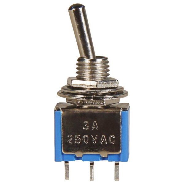 Miniatur-Kippschalter McPower, 250V/3A, 3-polig, 2 Stellungen: EIN / EIN