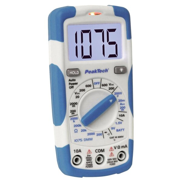 Digitalmultimeter PeakTech P1075, 2000 Counts, 600V AC/DC, 10A DC, mit NCV