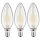 LED Filament Set McShine, 3x Kerzenlampe, E14, 3.6W, 360lm, warmwei&szlig;, klar