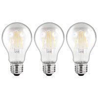 LED Filament Set McShine, 3x Gl&uuml;hlampe, E27, 6W,...