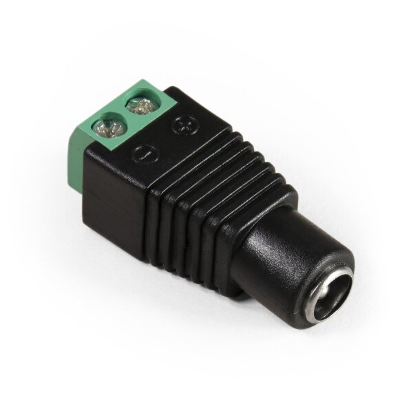 Adapter McPower, DC-Kupplung 5,5x2,1mm und L&uuml;sterklemme, Metall