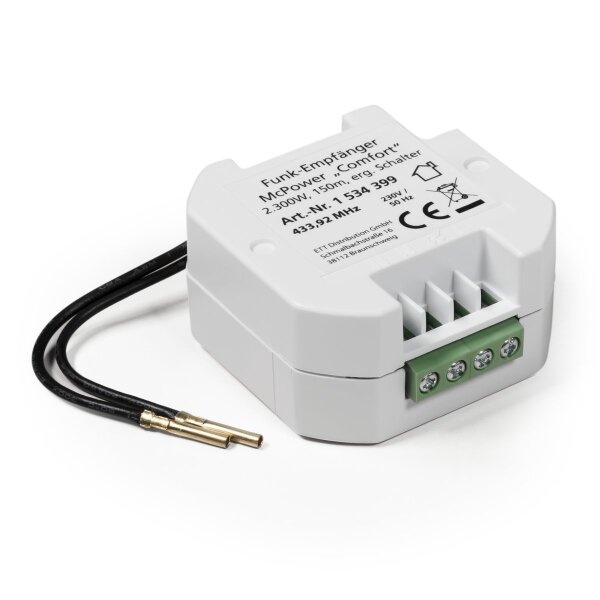 Funk-Empf&auml;nger McPower Comfort max. 2300W, max. 70m, erg&auml;nzt einen Schalter