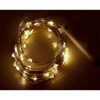LED Draht-Lichterkette McShine Micro 50 LEDs, warmwei&szlig;, Batteriebetrieb