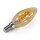 LED Filament Kerzenlampe McShine Retro E14, 2W, 150lm, warmwei&szlig;, goldenes Glas