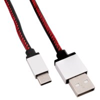 USB-Ladekabel A Stecker auf USB Typ C schwarz 0,9m