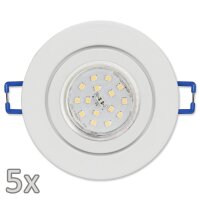 Einbauleuchten-Set McShine, 5xRahmen, 5xLED-Strahler,...