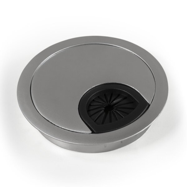 Kabeldurchf&uuml;hrung McPower WB-02 aus Metall, chromfarben, &Oslash;70mm