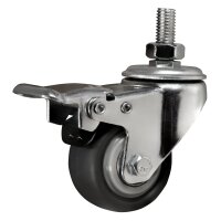 Tischrollen imstande, 4er-Set, silber/schwarz, Tragkraft je 50kg