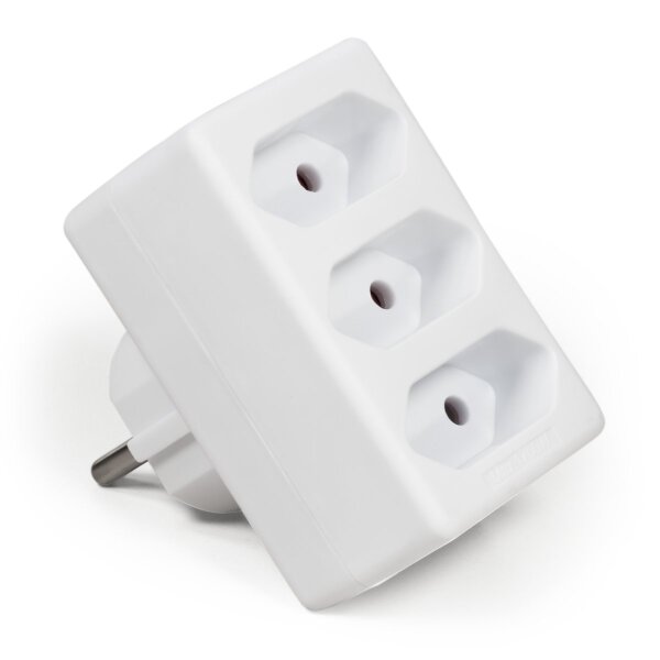 Steckdosenadapter McPower, 3x Euro, wei&szlig;