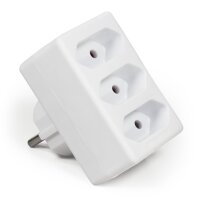 Steckdosenadapter McPower, 3x Euro, wei&szlig;