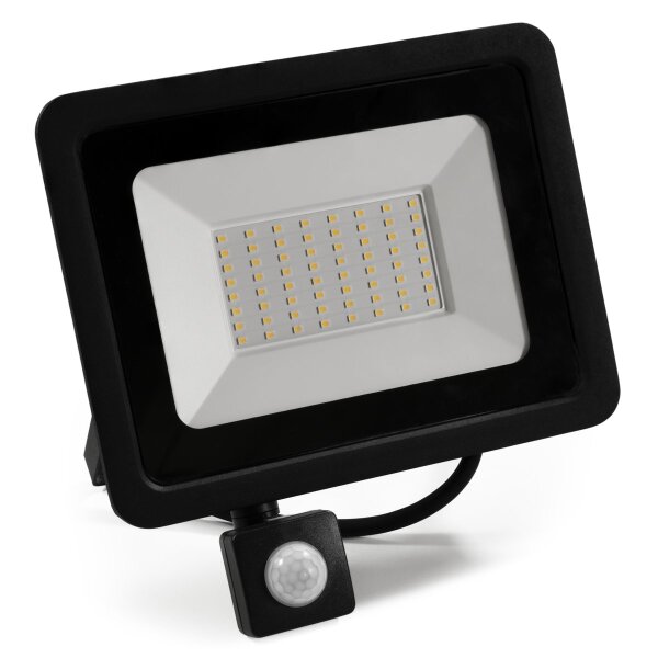 LED-Au&szlig;enstrahler McShine Slim 50W, 4250lm, IP66, 4000K, Bewegungsmelder