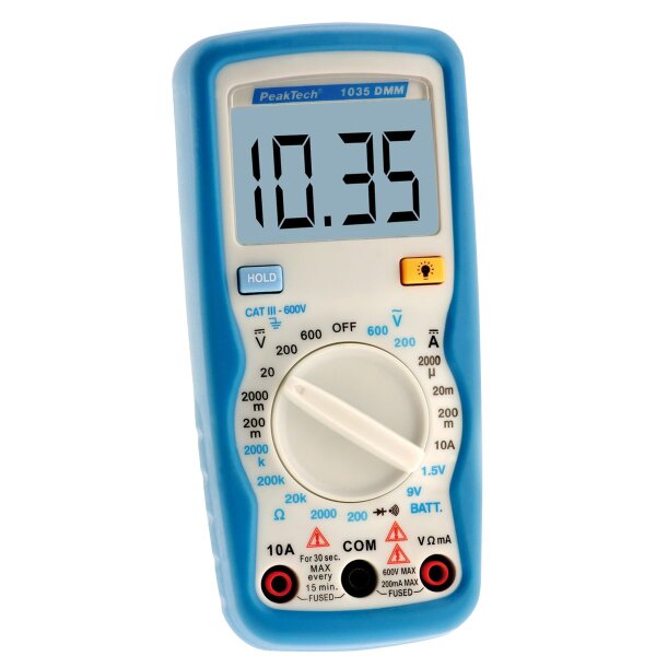 Digital-Multimeter PeakTech P1035, 2000 Counts, 600V AC/DC, 10A DC