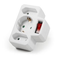 Steckdosenadapter McPower, 1x Schutzkontakt, 2x Euro, mit...