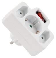 Steckdosenadapter McPower, 1x Schutzkontakt, 2x Euro, mit...