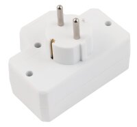 Steckdosenadapter McPower, 1x Schutzkontakt, 2x Euro, mit Schalter