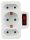 Steckdosenadapter McPower, 1x Schutzkontakt, 2x Euro, mit Schalter