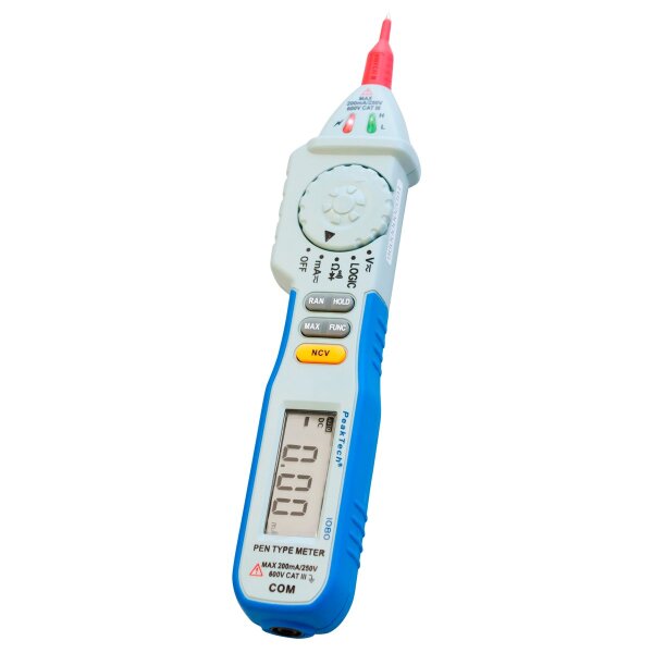 Digitales Stiftmultimeter PeakTech P1080, 2000 Counts, 600V AC/DC, mit NCV