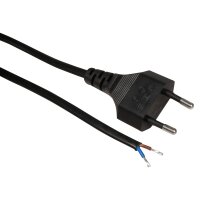 Euro-Netzkabel McPower mit Schnurschalter und blanken...