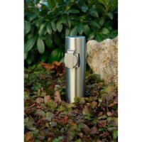 Au&szlig;ensteckdose 2-Fach, IP44, Edelstahl V2A, &Oslash;118x300mm, 3680W/ 16A