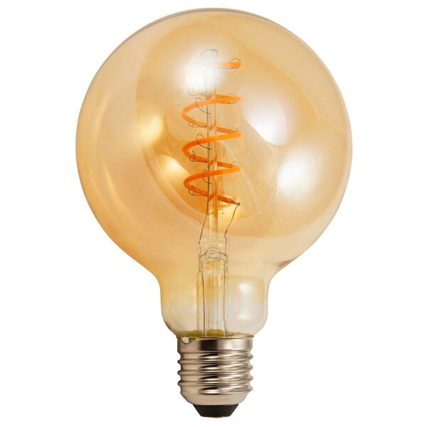 LED Filament Globelampe McShine Retro E27, 4W, 280lm, warmwei&szlig;, goldenes Glas