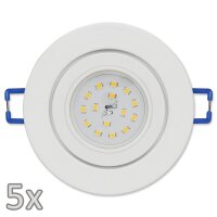 Einbauleuchten-Set McShine, 5xRahmen, 5xLED-Strahler, 5W,...