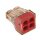Verbindungsdosenklemme WAGO, eindr&auml;htige Leiter, 4 Klemmstellen, max. 4mm&sup2;, rot