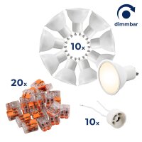 LED-Strahler Komplettset McShine, 10x MS-60 dimmbar, 10x...