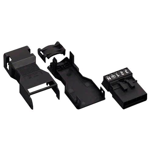 Stecker mit Zugentlastungsgeh&auml;use WAGO, 5-polig, schwarz, 1,5mm&sup2;