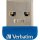 Nano USB-Stick Store n Stay Verbatim, 32GB Speicher, Typ-A, extraflach, blau