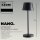 LED-Tischleuchte ROLF KERN &bdquo;Club Nano&ldquo; 21cm, schwarz, Akku, dimmbar
