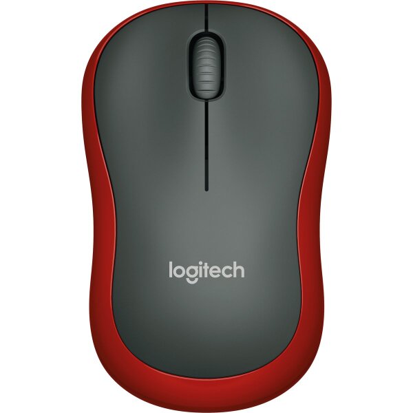Maus Logitech M185, 1000dpi, rot-schwarz, kabellos