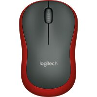Maus Logitech M185, 1000dpi, rot-schwarz, kabellos