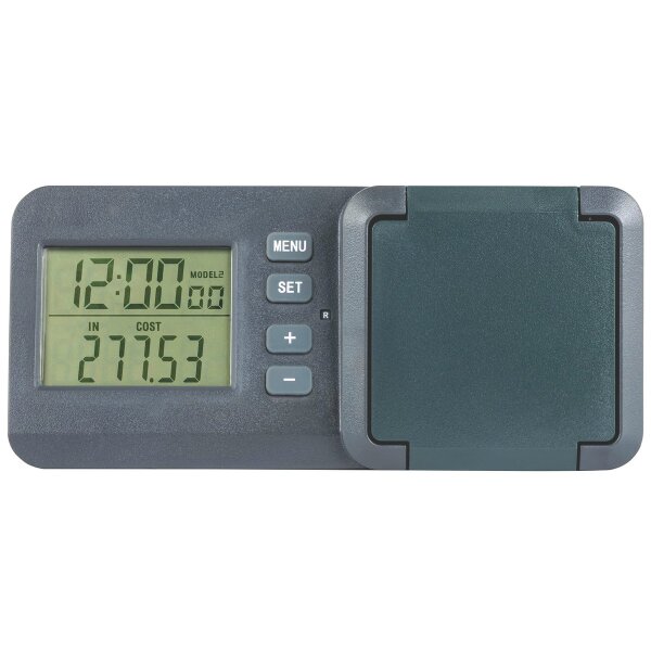 Energiekostenmessger&auml;t mit LCD-Display, IP 44, schwarz-gr&uuml;n