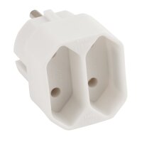 Steckdosenadapter McPower, 2x Euro, wei&szlig;