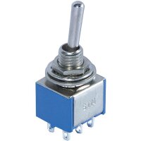 Miniatur-Kippschalter McPower, 250V/3A, 6-polig, 2...