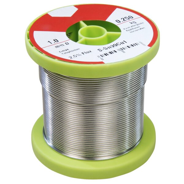 L&ouml;tzinn auf Rolle, 1mm, 250g, bleifrei (99Sn 1Cu)