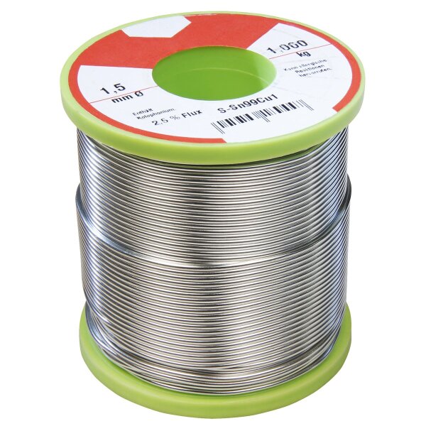 L&ouml;tzinn auf Rolle, 1,5mm, 1.000g, bleifrei! (99%Sn 1%Cu 2,5%Sb)