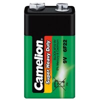 Block-Batterie CAMELION Super Heavy Duty 9V, Typ 6F22,...