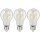 LED Filament Set McShine, 3x Gl&uuml;hlampe, E27, 6W, 600lm, warmwei&szlig;, klar, dimmbar