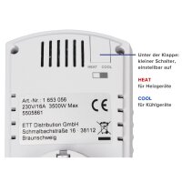 Steckdosen-Thermostat McPower TCU-330 5-30&deg;C, max. 3500W, 230V