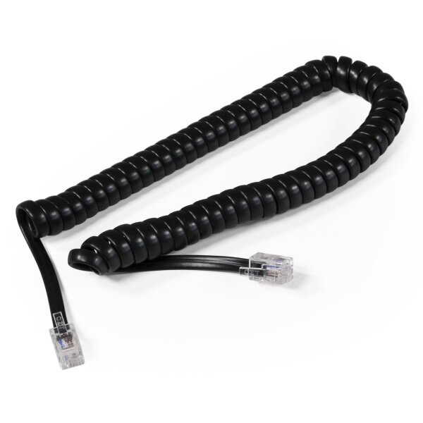 Telefonh&ouml;rer-Spiralkabel McPower, RJ10-Stecker (4P4C) > RJ10-Stecker (4P4C), 2m