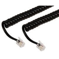 Telefonh&ouml;rer-Spiralkabel McPower, RJ10-Stecker...