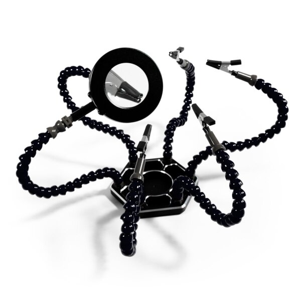 Helfende H&auml;nde McPower HM-6 mit 6 Armen, LED-Lupenleuchte, sehr flexibel