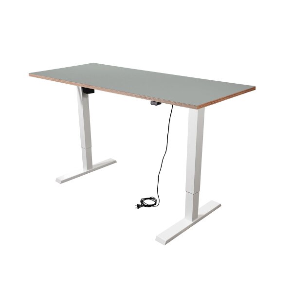 Schreibtisch imstande, Gestell smart-w + Platte 140x80cm Ash