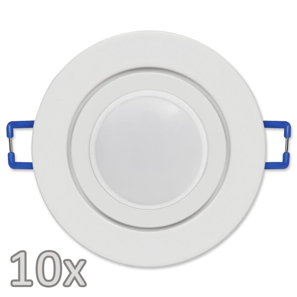 Einbauleuchten-Set McShine, 10xRahmen, 10xLED-Modul, 5W, 440lm, 230V, wei&szlig;, IP44
