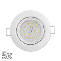 Einbauleuchten-Set McShine, 5xRahmen, 5xLED-Strahler, 5W,...